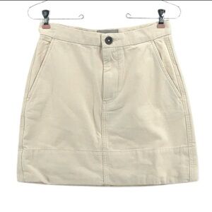 Everlane Cream Canvas Stamp Skirt